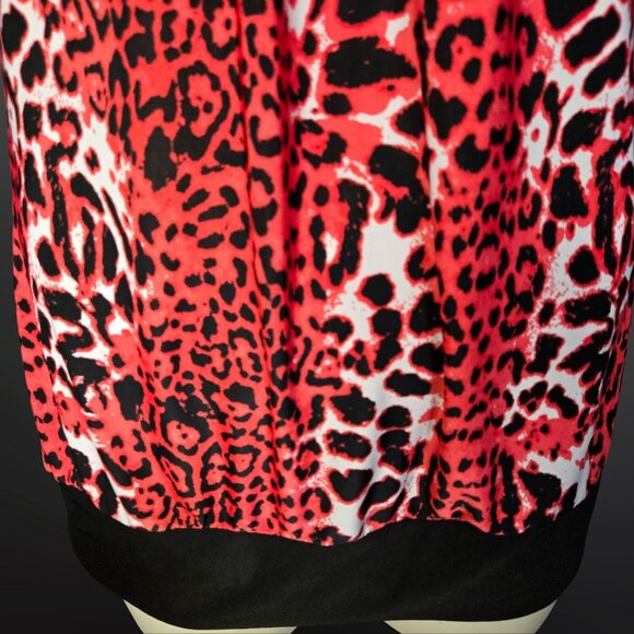 Y2K Leopard Print Long Top Size M Neon Orange Black Trashy Mcbling Scene Gyaru - Picture 4 of 8